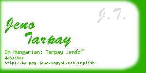 jeno tarpay business card